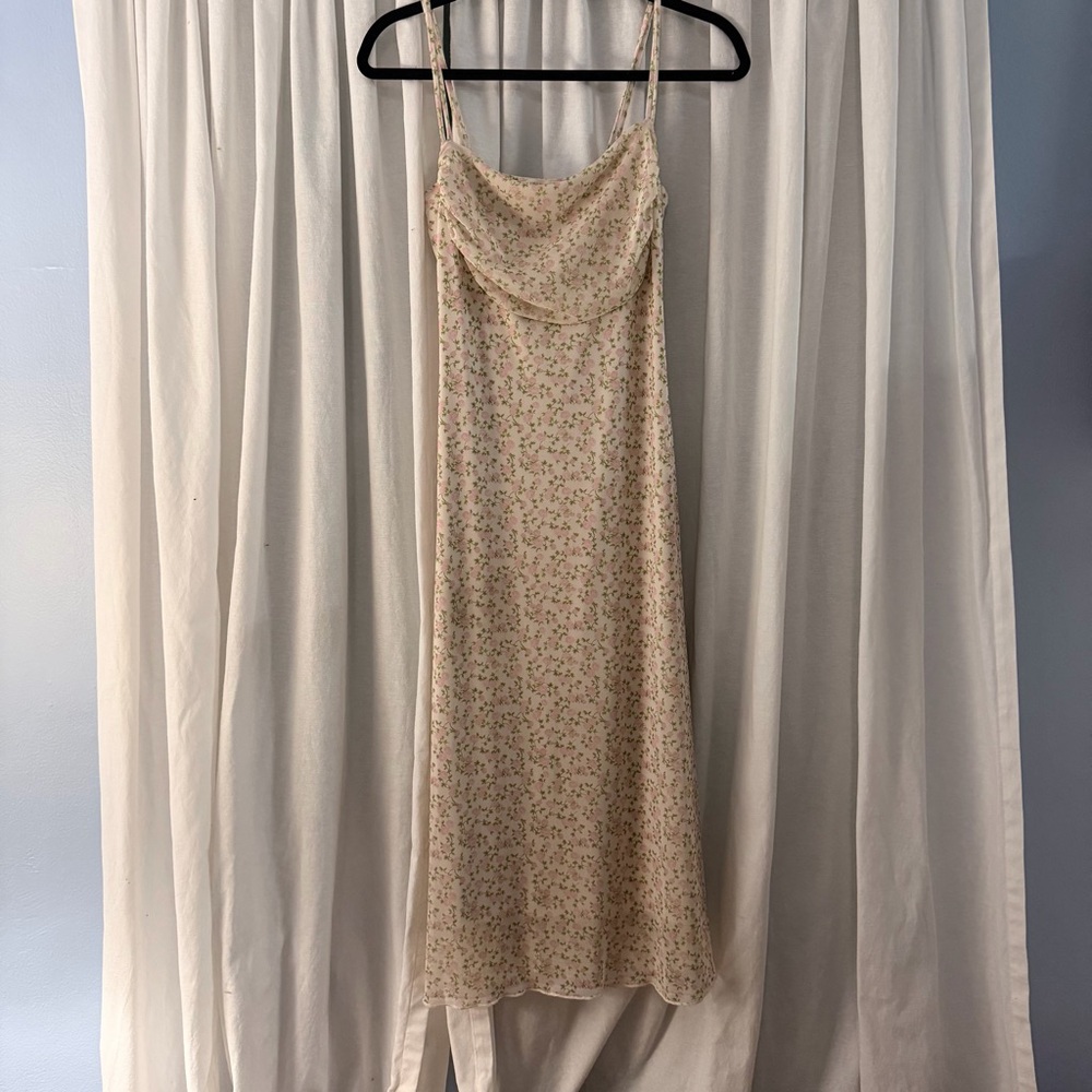 See You Monday Floral Cowl Neck Midi Dress - Size Large